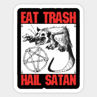 Black Metal Eat Trash Hail Satan Occult Aesthetic Pentagram Sticker